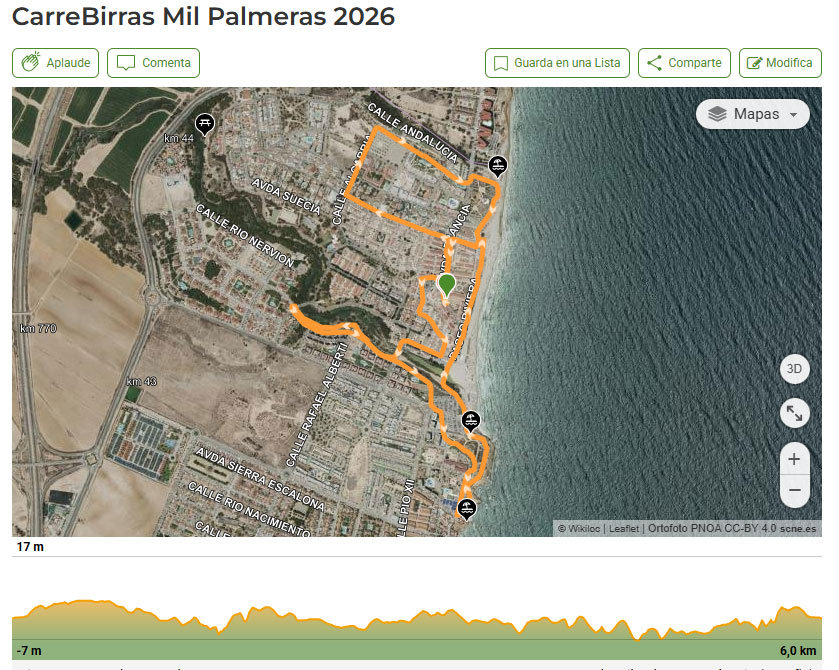 Recorrido Carrebirras Mil Palmeras 2026